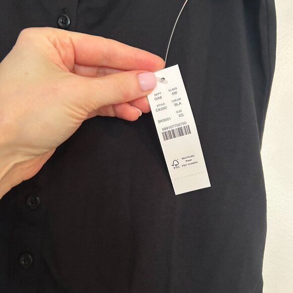 J. Crew button-front tank top with ruffle trim in Black - XS - NWT - Picture 6 of 6